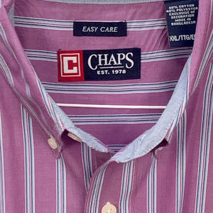 Chaps Mens Long Sleeve Shirt Purple with stripes
